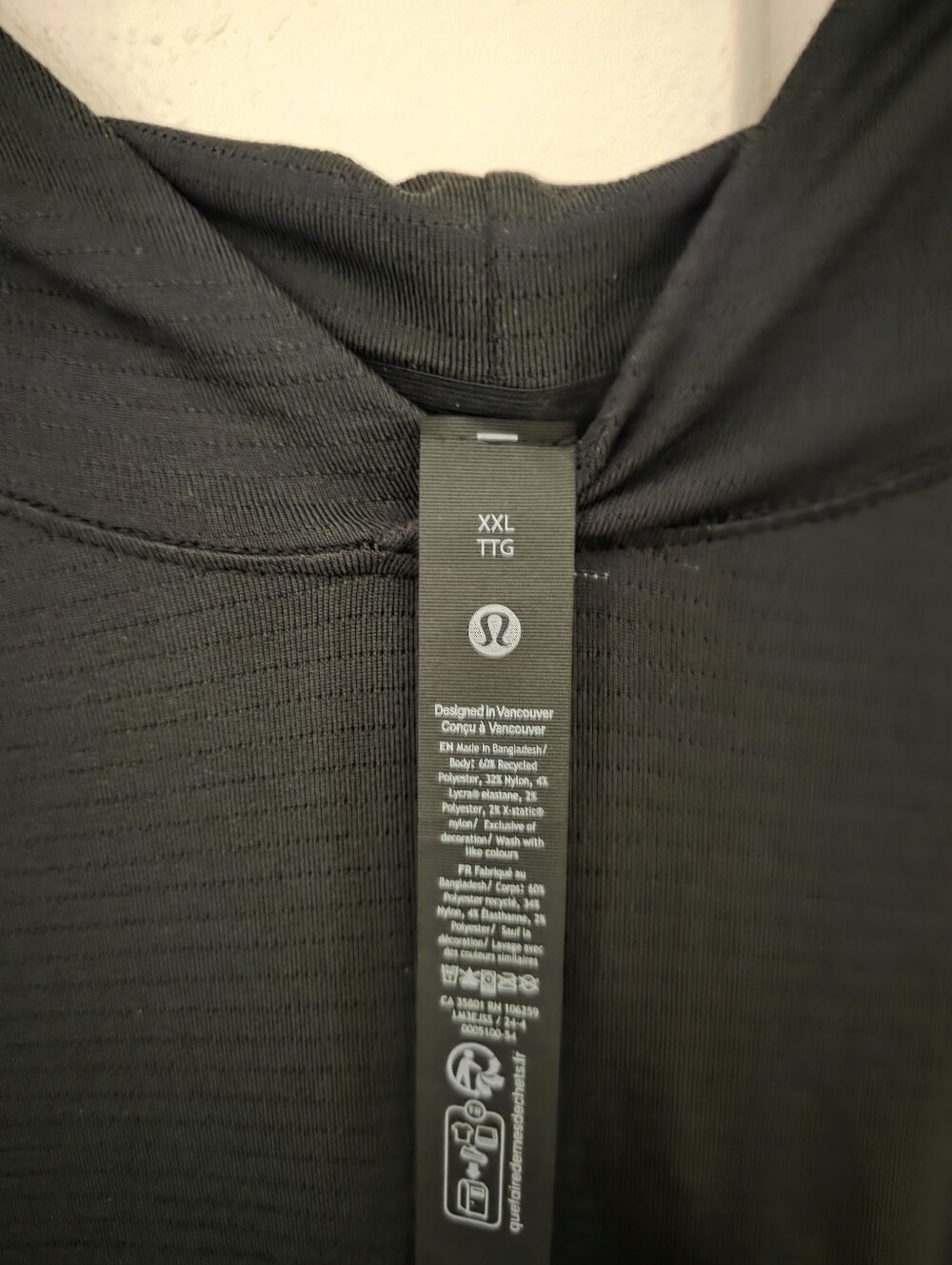 lululemon athletica White and Black License to Train Hoodie Tag